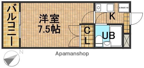 コンフォール鴨江(1K/2階)の間取り写真