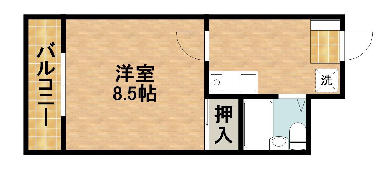 ビクトリアパレス(1K/1階)の間取り写真