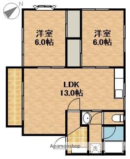 ブッシュクローバー佐鳴台(2LDK/1階)の間取り写真