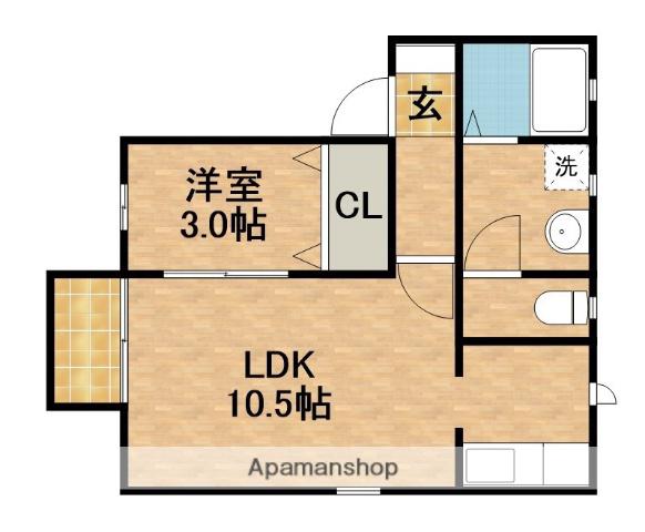 コートフリッシュ(1LDK/2階)の間取り写真