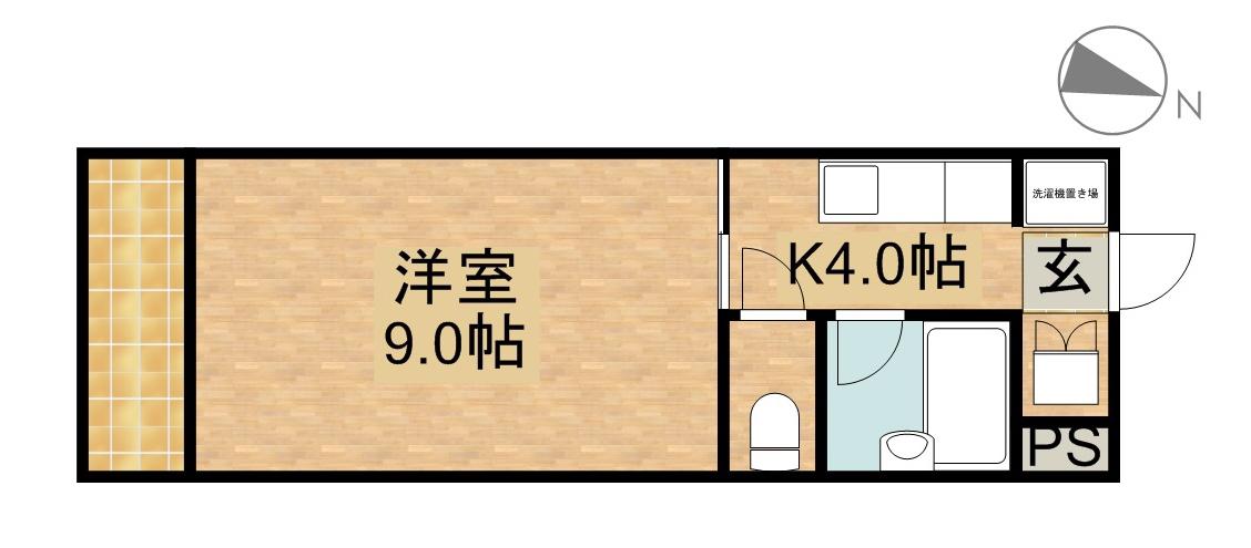 舘山寺ニューハイツ(1K/1階)の間取り写真