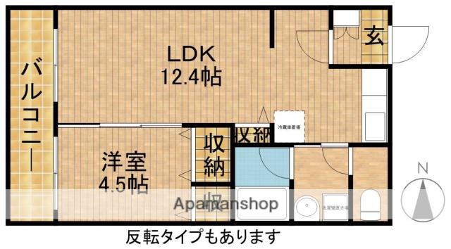 RAINBOWほんま(1LDK/5階)の間取り写真