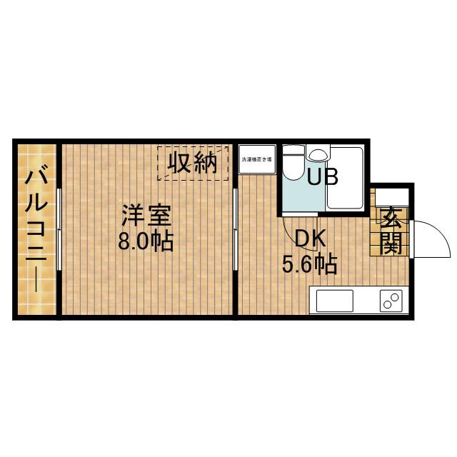 リベルテイシダ(1DK/3階)の間取り写真