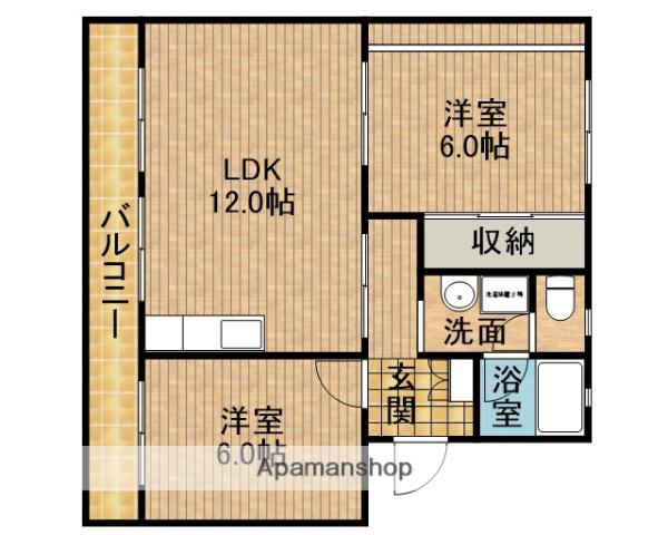 パークハイツれんげじ(2LDK/2階)の間取り写真