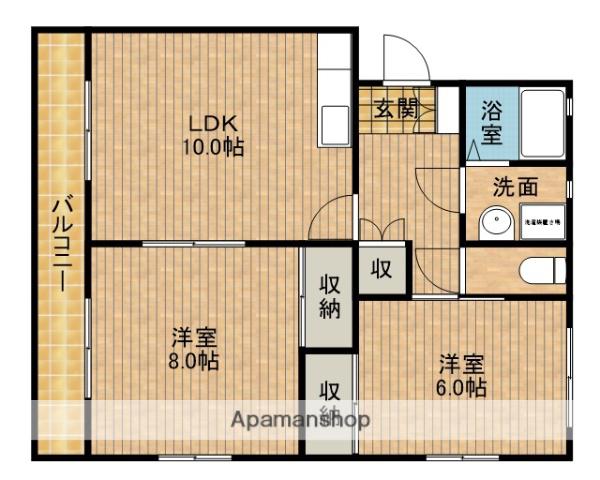 サンハイツ南駿河台(2LDK/2階)の間取り写真