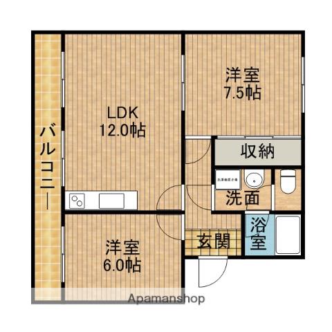 パークサイドアスカ(2LDK/2階)の間取り写真