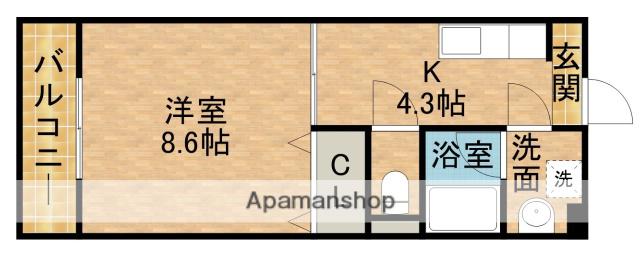 トラスティ都盛(1K/1階)の間取り写真