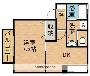 エムロードⅡ(1DK/1階)の間取り写真