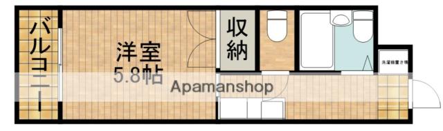 アルファビル(1K/3階)の間取り写真