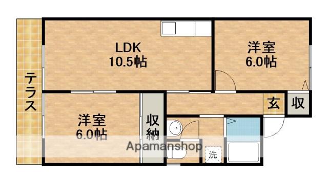 ベルハイム(2LDK/1階)の間取り写真