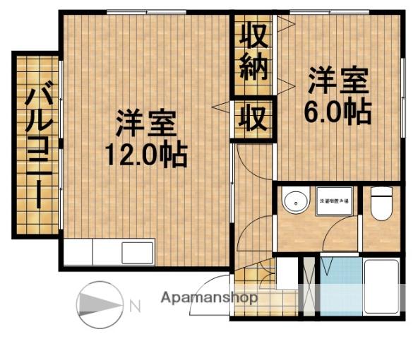 サニーサイド21(1LDK/2階)の間取り写真