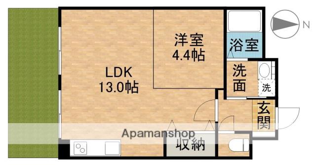 REGULUS(1LDK/1階)の間取り写真
