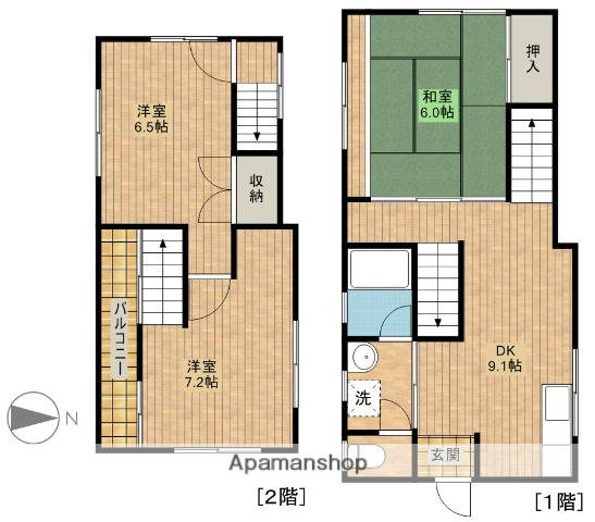 東海道本線 浜松駅 バス乗車時間：10分 浜松神社西バス停で下車 徒歩4分 2階建 築45年(3DK)の間取り写真