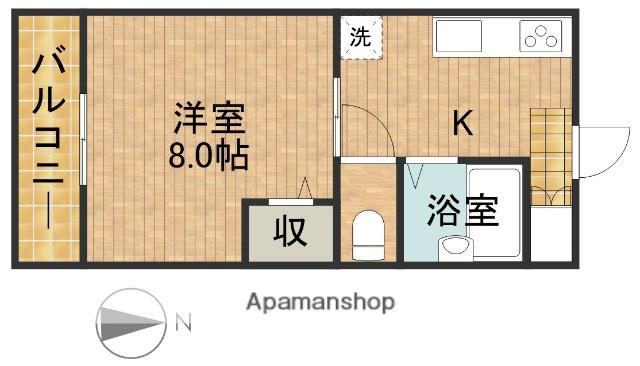 クレストアーク(1K/1階)の間取り写真