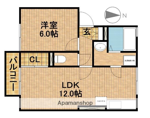 セジュール元宮(1LDK/1階)の間取り写真