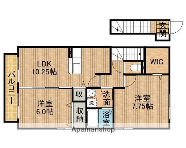 プルメリア(2LDK/2階)の間取り写真