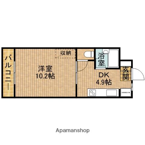 エスペランサ Ⅰ(1DK/2階)の間取り写真