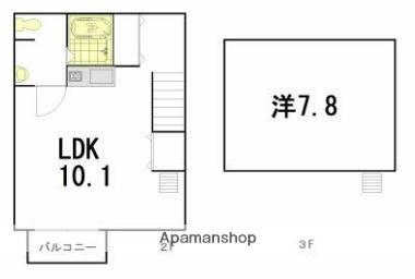 サーフハウス(ワンルーム/2階)の間取り写真