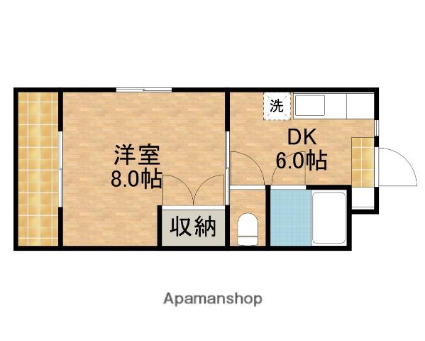 マンションヒカリⅠ(1DK/1階)の間取り写真