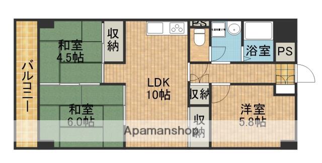 住吉カトレアマンション(3LDK/6階)の間取り写真
