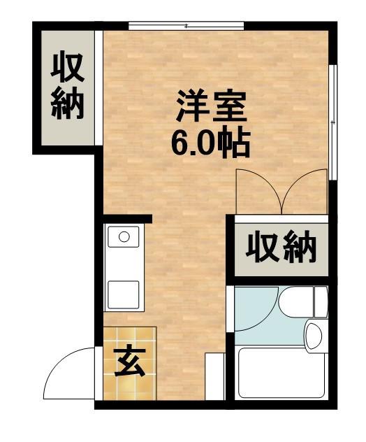 キューノハウス(1K/2階)の間取り写真