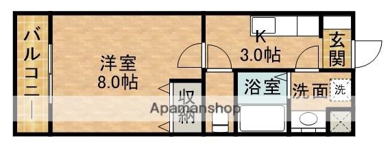 ヴァーチュ(1K/2階)の間取り写真