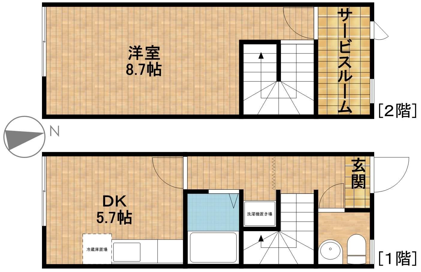 ソレーユ中野町Ａ(1DK)の間取り写真
