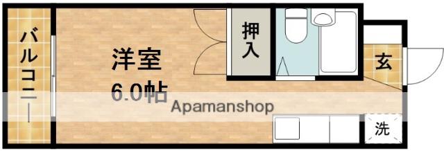 アニバーサリー浅田(ワンルーム/3階)の間取り写真