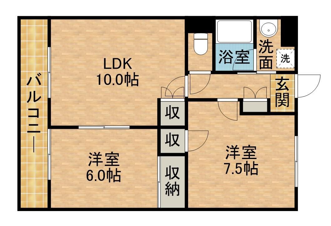 トップアイルⅡ(2LDK/2階)の間取り写真