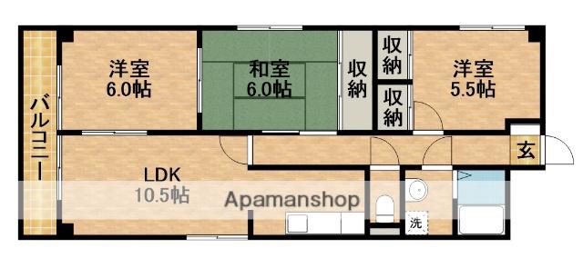 サン・エース(3LDK/4階)の間取り写真
