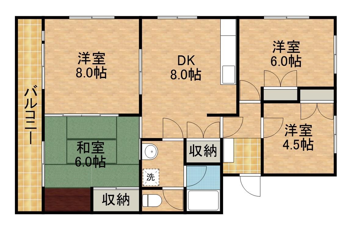 レジデンス藤(4DK/2階)の間取り写真