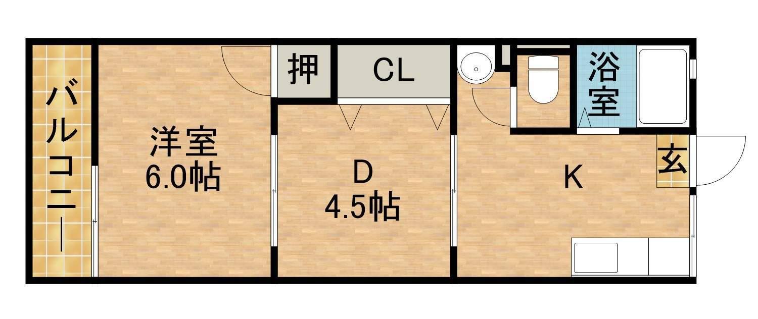 東海道本線 袋井駅 徒歩36分 2階建 築32年(1DK/2階)の間取り写真