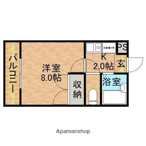 パッシオーネ(1K/2階)の間取り写真