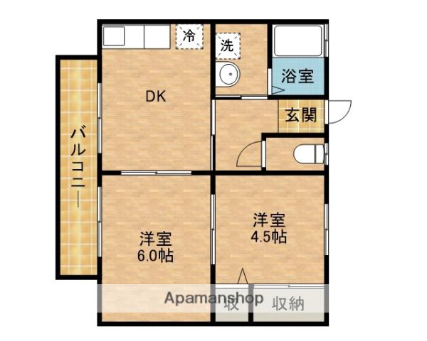 コーポマスダ(2DK/2階)の間取り写真