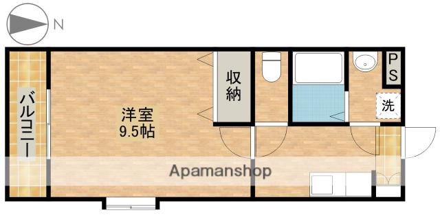 ハーヴェストⅤ(1K/1階)の間取り写真