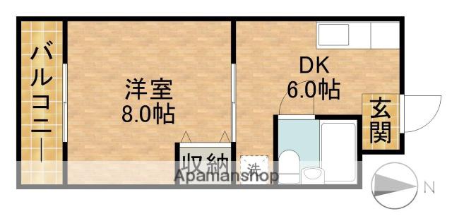 マンションアリア(1K/2階)の間取り写真