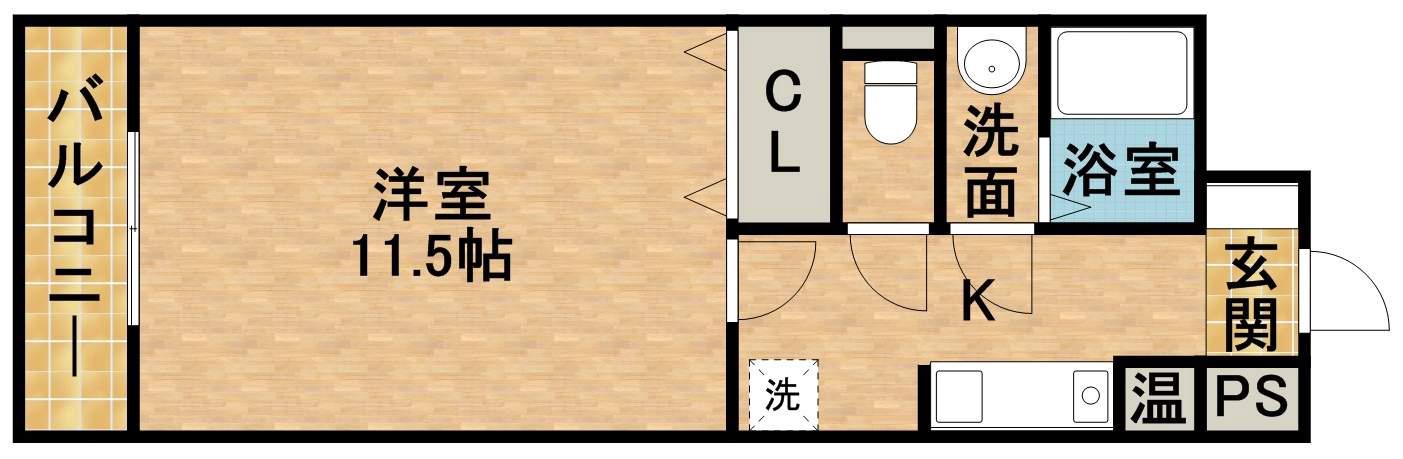 モンレーヴ葵東Ⅱ(1K/4階)の間取り写真