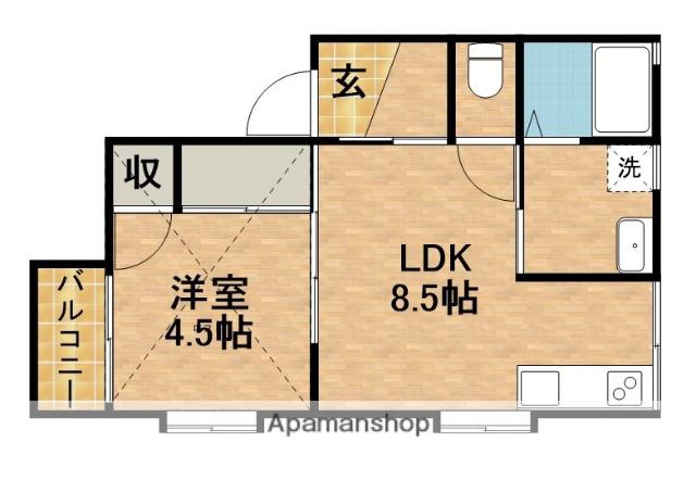 オリーブハウス(1LDK/2階)の間取り写真