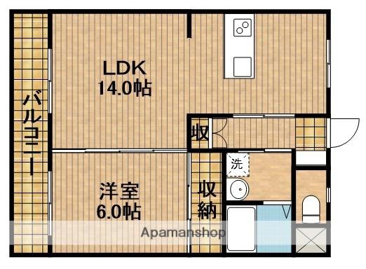 松下細島ライフ(1LDK/3階)の間取り写真