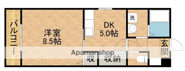 コンフォート半田山(1DK/2階)の間取り写真