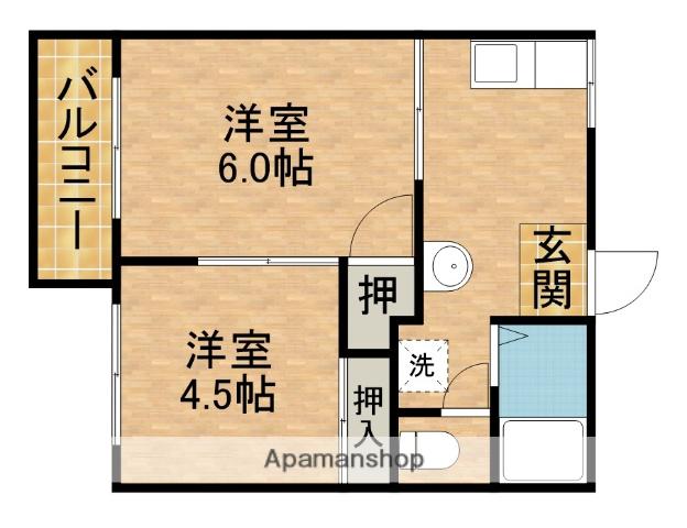 フォーブルパレス(2K/1階)の間取り写真