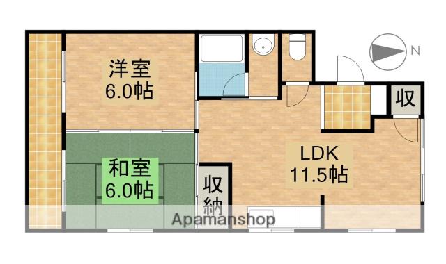 沢乃杜レジデンス(2LDK/2階)の間取り写真