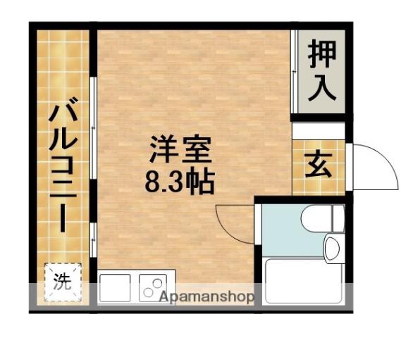 カレッジハイツⅡ(ワンルーム/2階)の間取り写真
