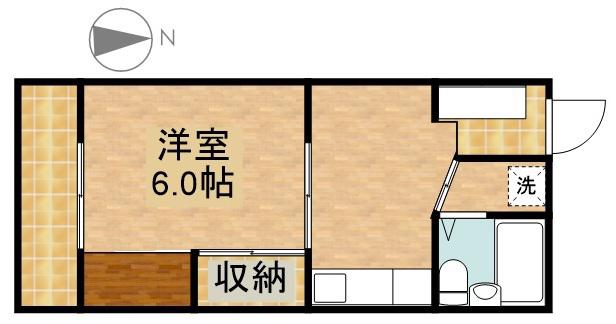 サンテラス岡本(1K/2階)の間取り写真