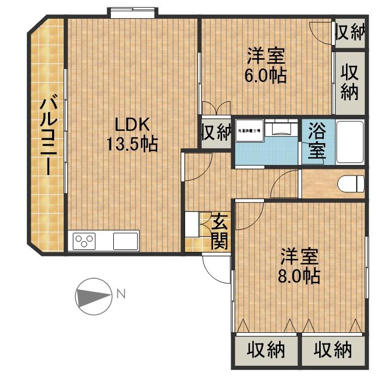 サンテラスすみれ(2LDK/2階)の間取り写真
