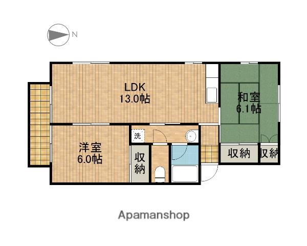 メゾンアルブルA(2LDK/1階)の間取り写真
