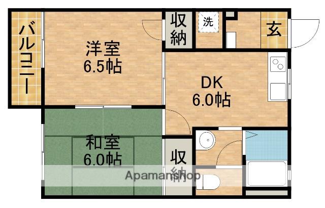 リバーサイド大竹B(2DK/1階)の間取り写真