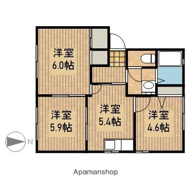 大山壱番館B(3K/2階)の間取り写真