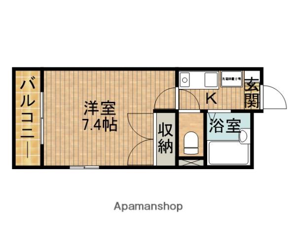 プルニエ(1K/2階)の間取り写真