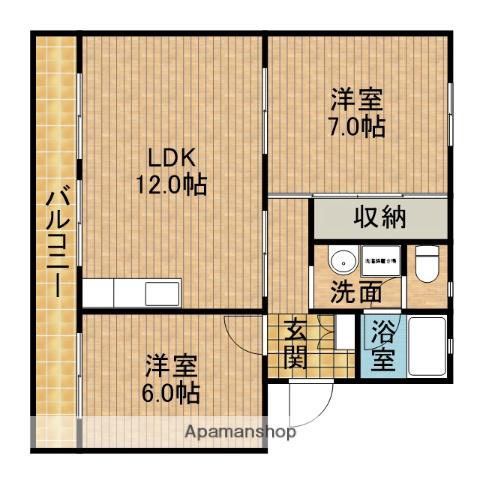栄田マンション(2LDK/3階)の間取り写真